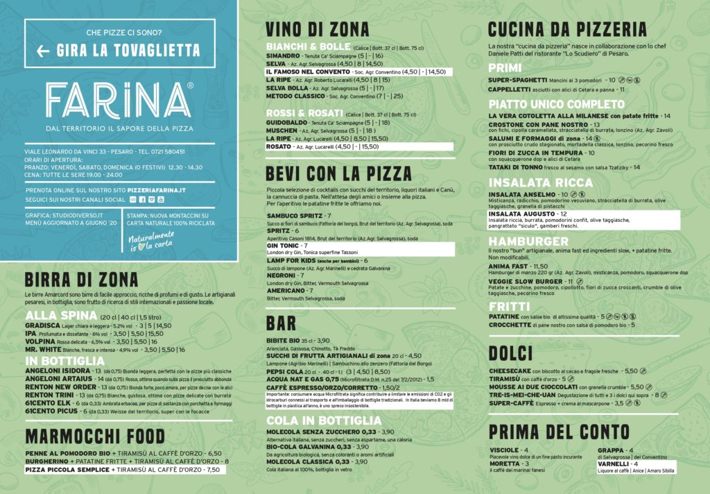 Menù Farina